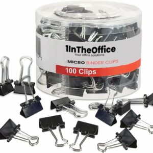 Micro Binder Clips, Paper Clamps, Metal Binder Clips, 100 Pack