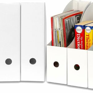 White Magazine File Holder Organizer Box (Pack of 6)